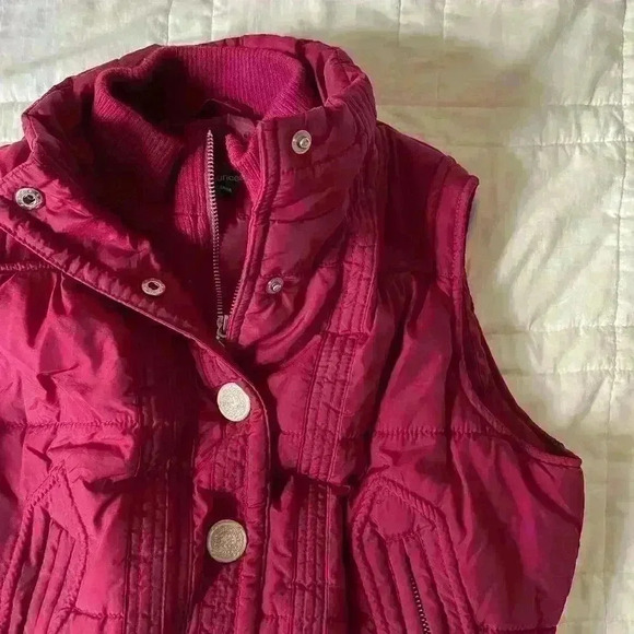 Y2k gorpcore boho puffer vest maurices small granola girl zip up snaps mock neck - Picture 4 of 4